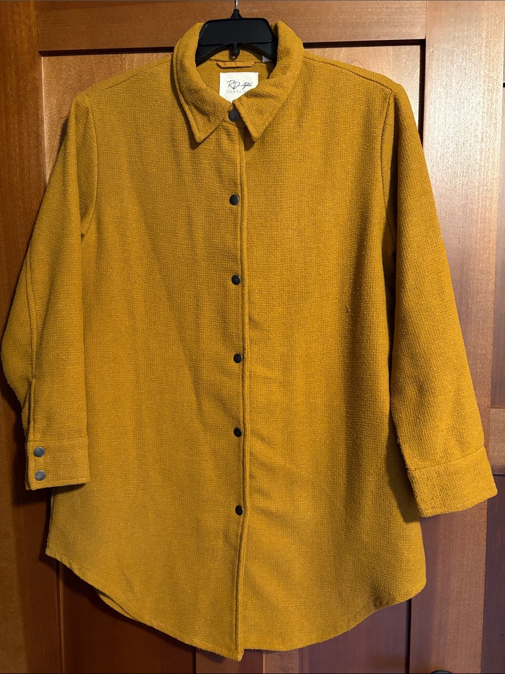 Golden Mustard Snap -Front Overshirt Jacket